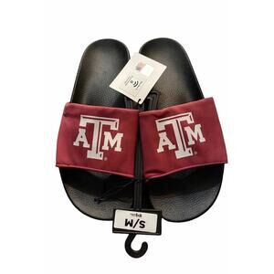 Texas A&M Aggies NCAA Team Slides Sandals Maroon Black S/M Unisex New Tags